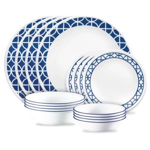Corelle Dinnerware- Lightweight Cobalt Circles 6.75 Appetizer Plate