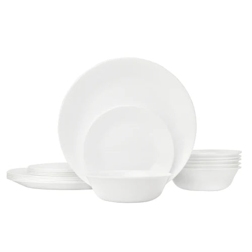 Corelle Dinnerware- Lightweight Winter Frost White 18-piece Dinnerware Set, Service for 6