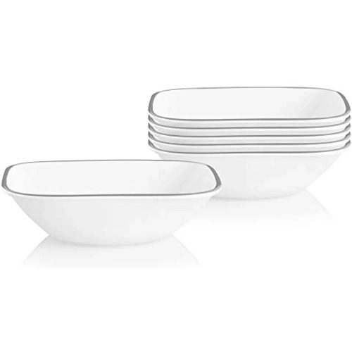 Corelle Dinnerware- Lightweight Urban Arc Square 22-ounce Cereal Bowl, 6 pack