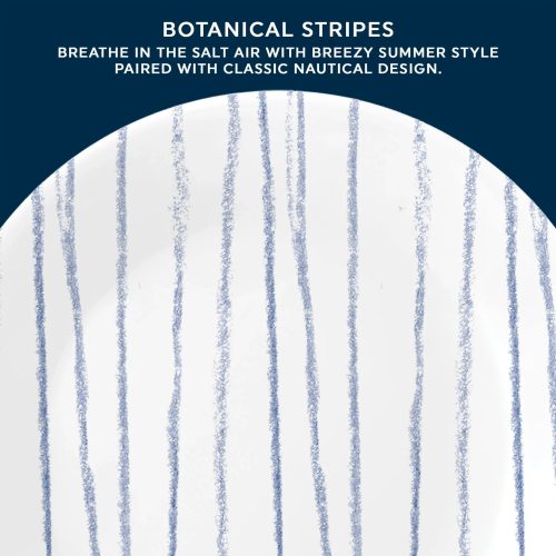 Corelle Dinnerware- Lightweight Botanical Stripes 10.25 Dinner Plate
