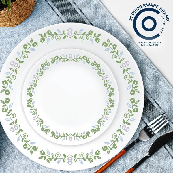 Corelle Dinnerware- Lightweight Bryndle 12-Piece Glass Dinnerware Set, Service for 4