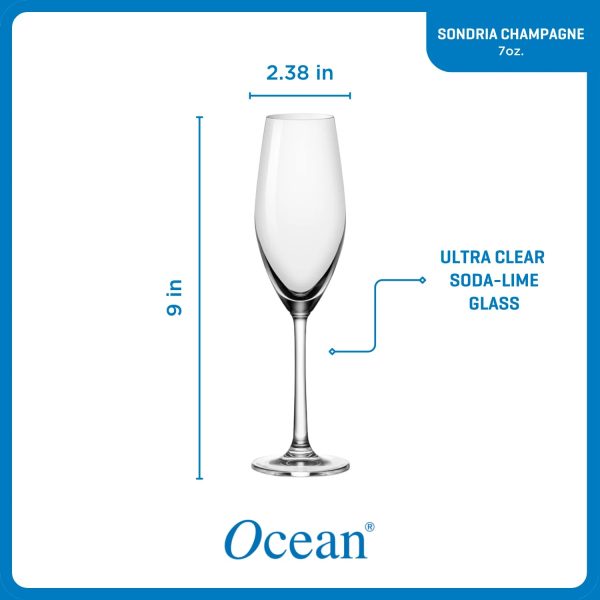 Corelle Dinnerware- Lightweight Sondria Champagne Flute Glasses (4-pieces), 7.25-ounce, Dishwasher Safe Corelle Dinnerware- Lightweight Sondria Champagne Flute Glasses (4-pieces), 7.25-ounce, Dishwasher Safe