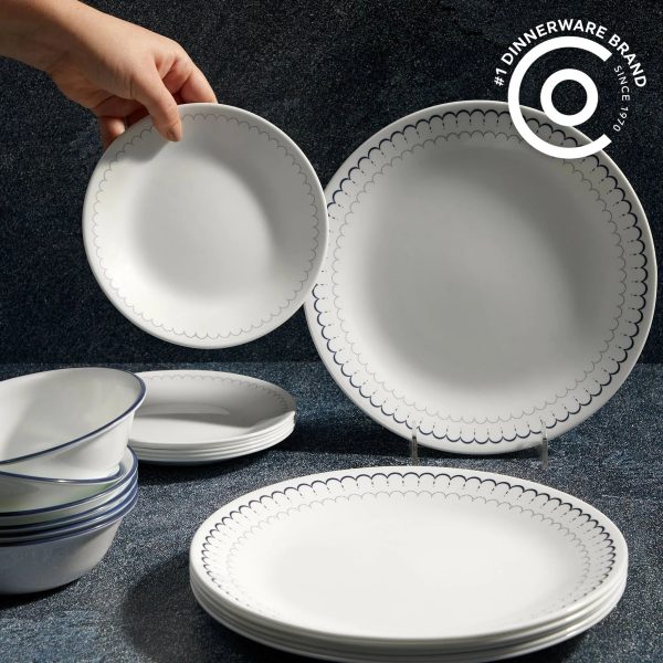 Corelle Dinnerware- Lightweight Caspian Lace 18-piece Dinnerware Set, Service for 6