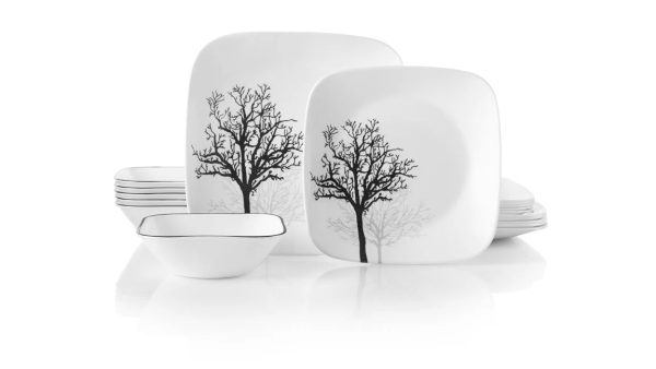 Corelle Dinnerware- Lightweight Timber Shadows 18-piece Dinnerware Set, Service for 6